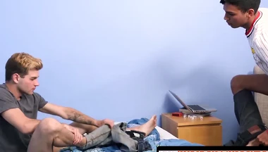 Young twink barebacked passionately in step family threesome with love