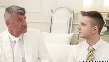 Twink Serg Shepard anal fucked by old man's inexplicably hard cock!