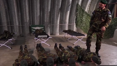 Sergeant Joris Leonard gives his new cadets the taste of his big dick